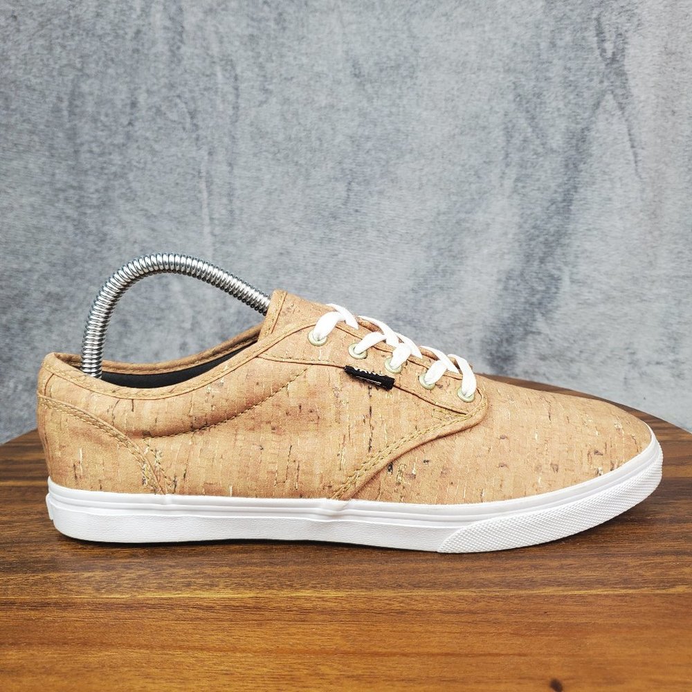 Vans Cork Tone Low-Top Sneakers in Natural Tan with White Soles